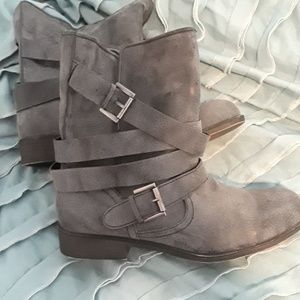 Madden girl grey stone wash boots